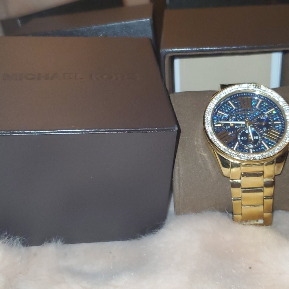 Mk gold rhinestones watch